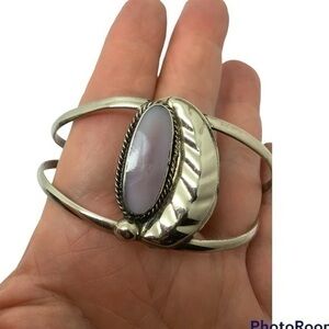 - Sterling silver moonstone cuff bracelet